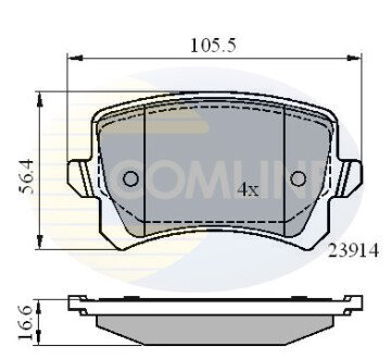 Комплект тормозных колодок, дисковый механизм COMLINE CBP01712