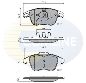 Комплект тормозных колодок, дисковый механизм COMLINE CBP01720