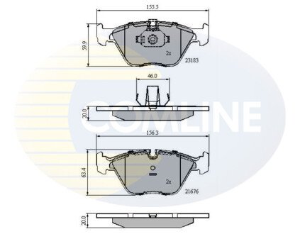 Комплект тормозных колодок, дисковый механизм COMLINE CBP01744