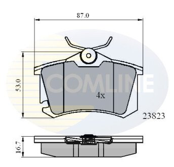 Комплект тормозных колодок, дисковый механизм COMLINE CBP01761