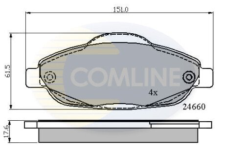 Комплект тормозных колодок, дисковый механизм COMLINE CBP01765