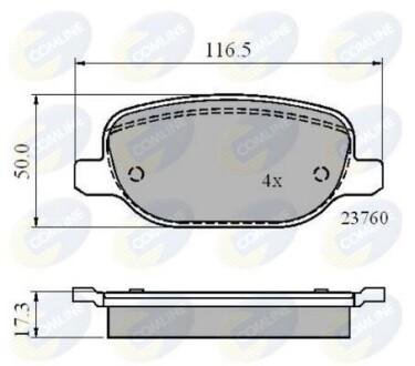 Комплект тормозных колодок, дисковый механизм COMLINE CBP01769