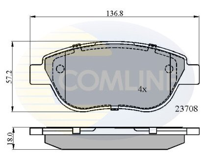 Комплект тормозных колодок, дисковый механизм COMLINE CBP01783