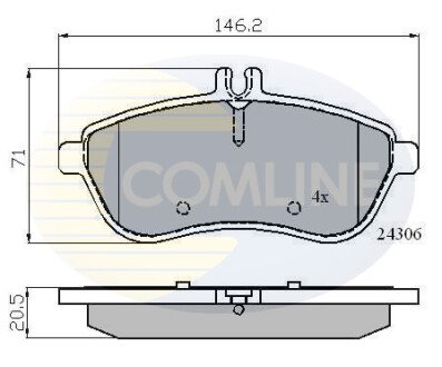 Комплект тормозных колодок, дисковый механизм COMLINE CBP01786