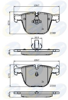 Комплект тормозных колодок, дисковый механизм COMLINE CBP01794 (фото 1)