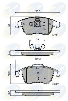 Комплект тормозных колодок, дисковый механизм COMLINE CBP02001