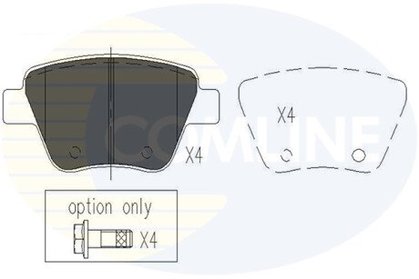 Комплект тормозных колодок, дисковый механизм COMLINE CBP02022 (фото 1)