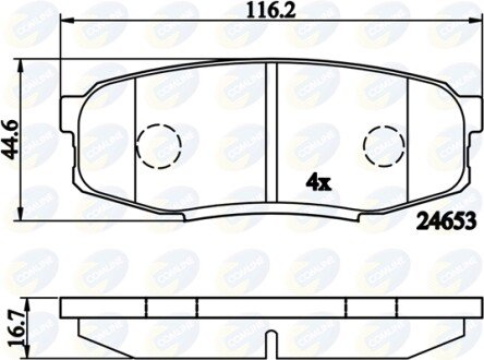 Комплект тормозных колодок, дисковый механизм COMLINE CBP02124