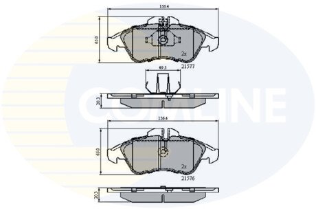 Комплект тормозных колодок, дисковый механизм COMLINE CBP0212 (фото 1)