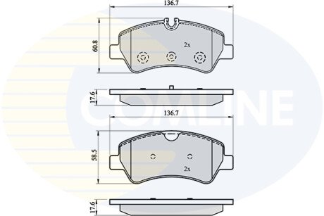 Комплект тормозных колодок, дисковый механизм COMLINE CBP02143