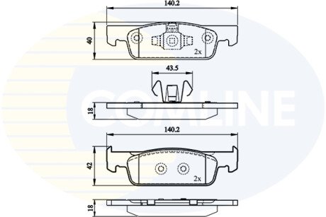 Комплект тормозных колодок, дисковый механизм COMLINE CBP02144