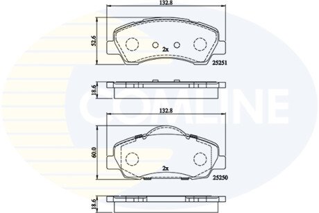 Комплект тормозных колодок, дисковый механизм COMLINE CBP02199