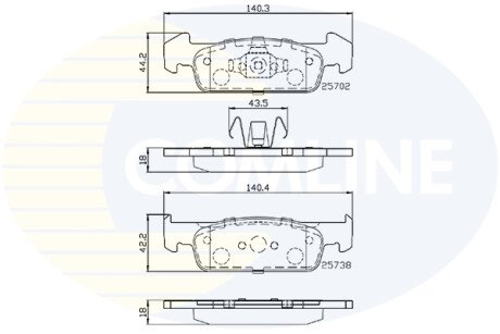 Комплект тормозных колодок, дисковый механизм COMLINE CBP02223