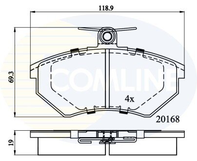 Комплект тормозных колодок, дисковый механизм COMLINE CBP0511 (фото 1)