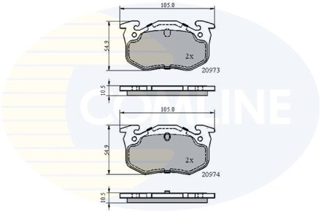 Комплект тормозных колодок, дисковый механизм COMLINE CBP0522