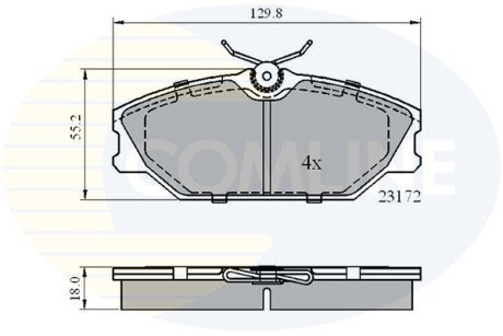 Комплект тормозных колодок, дисковый механизм COMLINE CBP0526