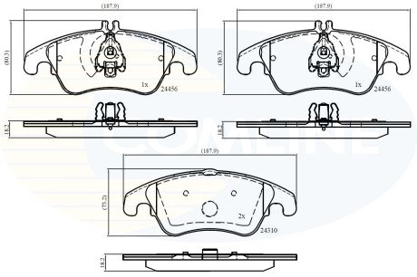 Комплект тормозных колодок, дисковый механизм COMLINE CBP06037