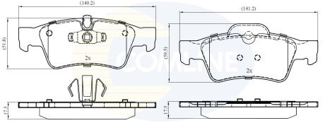 Комплект тормозных колодок, дисковый механизм COMLINE CBP06059