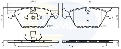 Комплект тормозных колодок, дисковый механизм COMLINE CBP06075