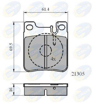 Комплект тормозных колодок, дисковый механизм COMLINE CBP0702