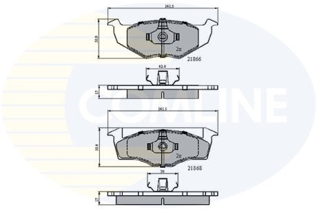 Комплект тормозных колодок, дисковый механизм COMLINE CBP0707