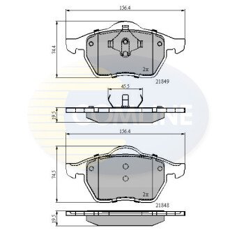 Комплект тормозных колодок, дисковый механизм COMLINE CBP0715