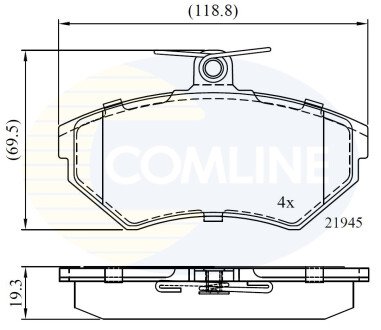 Комплект тормозных колодок, дисковый механизм COMLINE CBP0736