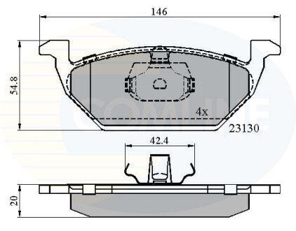 Комплект тормозных колодок, дисковый механизм COMLINE CBP0737