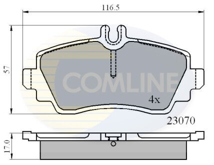 Комплект гальмівних колодок, перід COMLINE CBP0748