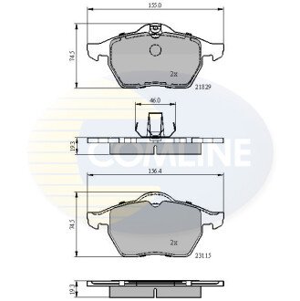 Комплект тормозных колодок, дисковый механизм COMLINE CBP0749