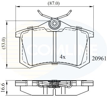 Комплект тормозных колодок, дисковый механизм COMLINE CBP0797