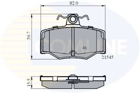 Комплект тормозных колодок, дисковый механизм COMLINE CBP0878