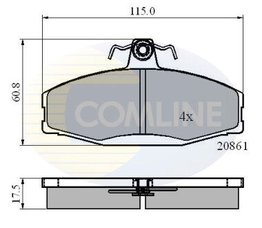 Комплект тормозных колодок, дисковый механизм COMLINE CBP0928