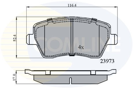 Комплект тормозных колодок, дисковый механизм COMLINE CBP0984 (фото 1)