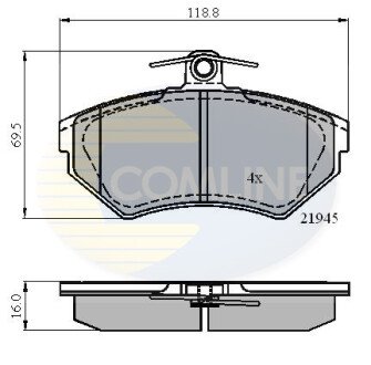 Комплект тормозных колодок, дисковый механизм COMLINE CBP0989