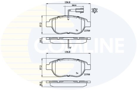 Комплект тормозных колодок, дисковый механизм COMLINE CBP11038 (фото 1)