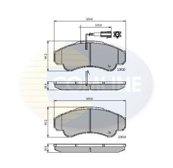 Комплект тормозных колодок, дисковый механизм COMLINE CBP11041