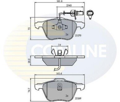 Комплект тормозных колодок, дисковый механизм COMLINE CBP11136