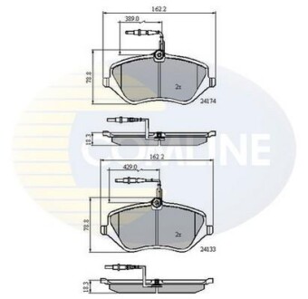 Комплект тормозных колодок, дисковый механизм COMLINE CBP11251