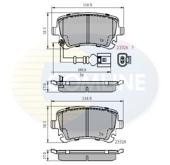 Комплект тормозных колодок, дисковый механизм COMLINE CBP11313