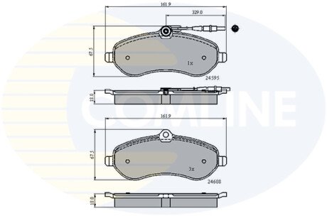 Комплект тормозных колодок, дисковый механизм COMLINE CBP11621