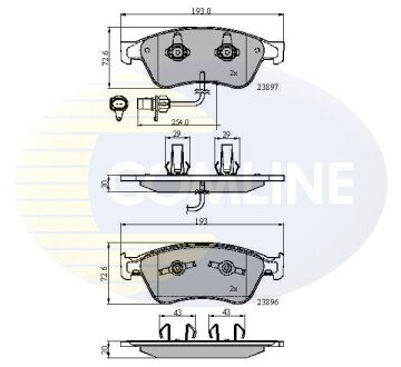 Комплект тормозных колодок, дисковый механизм COMLINE CBP11740