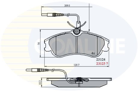 Комплект тормозных колодок, дисковый механизм COMLINE CBP1174