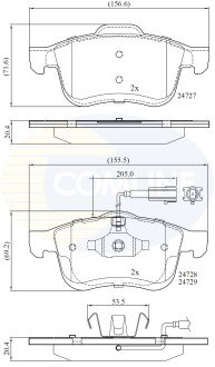 Комплект тормозных колодок, дисковый механизм COMLINE CBP12032
