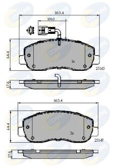 Комплект тормозных колодок, дисковый механизм COMLINE CBP12106 (фото 1)