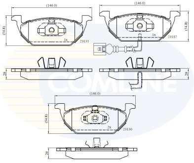 Комплект тормозных колодок, дисковый механизм COMLINE CBP1851