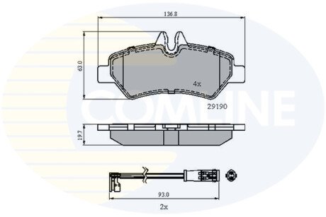 Комплект тормозных колодок, дисковый механизм COMLINE CBP21556