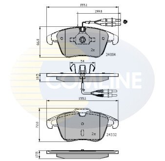 Комплект тормозных колодок, дисковый механизм COMLINE CBP22002