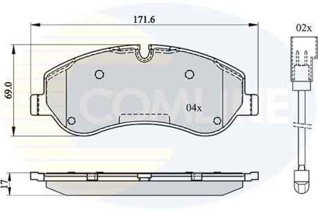 Комплект тормозных колодок, дисковый механизм COMLINE CBP22142