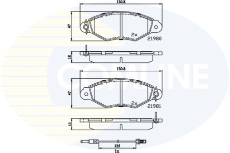 Комплект тормозных колодок, дисковый механизм COMLINE CBP2485 (фото 1)